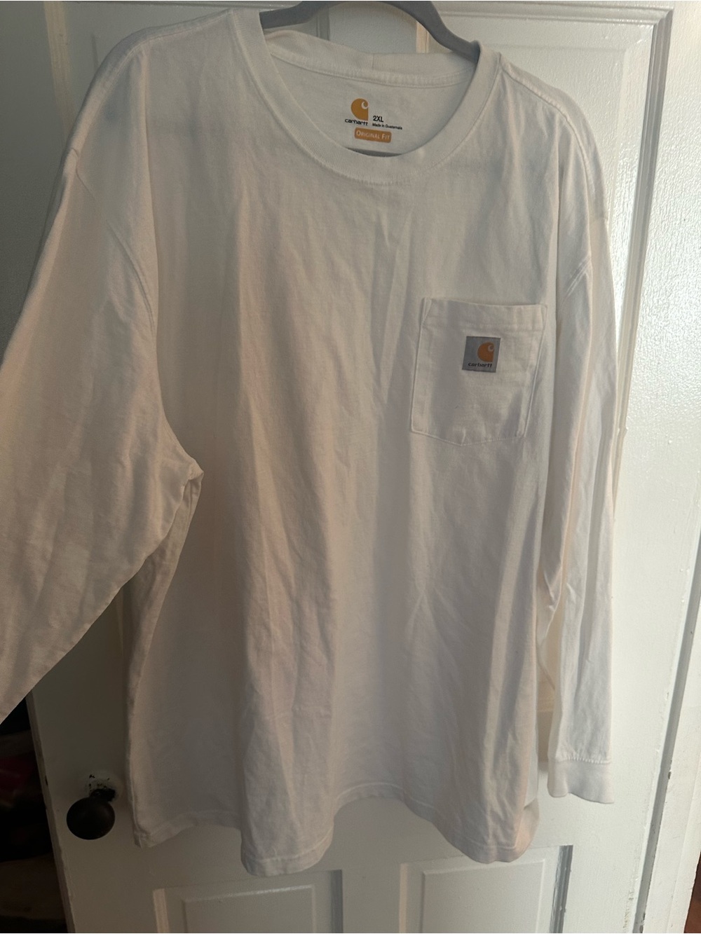 Carhartt Men's White Long-Sleeve Pocket T-Shirt